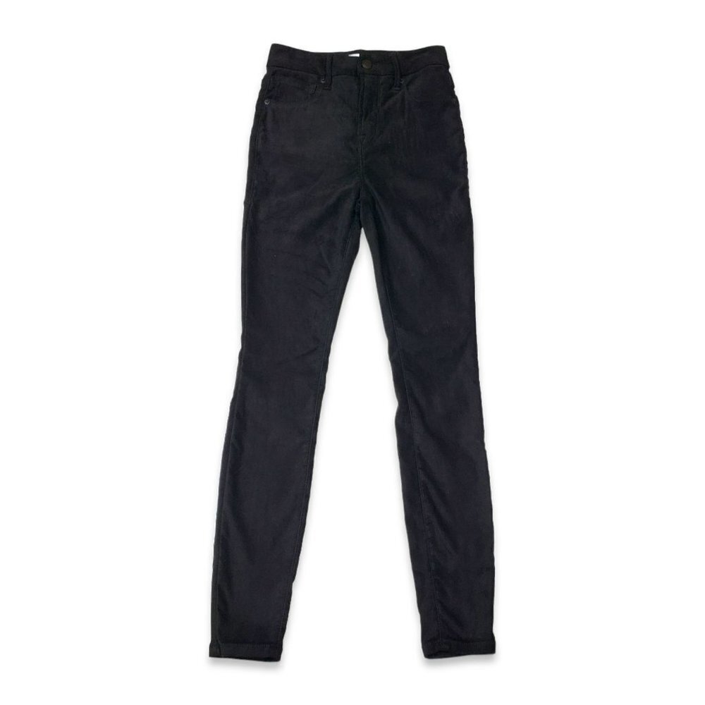 Good American Good Legs Faux Suede Pants Womens 2 Black Skinny‎
